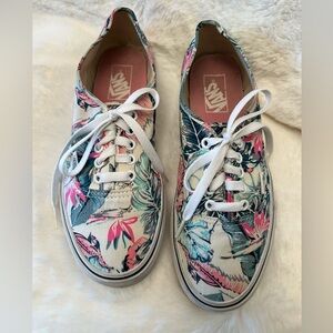 VANS floral tropical skate casual sneakers Sz-M-7.5 or W-9.    J